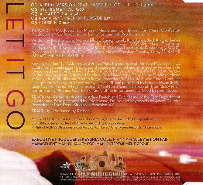 Keyshia Cole - Let It Go: Promo, Single. CD | Rap Music Guide Keyshia Cole - Let It Go: Promo, Single. CD | Rap Music Guide